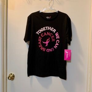 Susan G. Komen Black "Together We Can End Breast Cancer” T Shirt Size M NWT